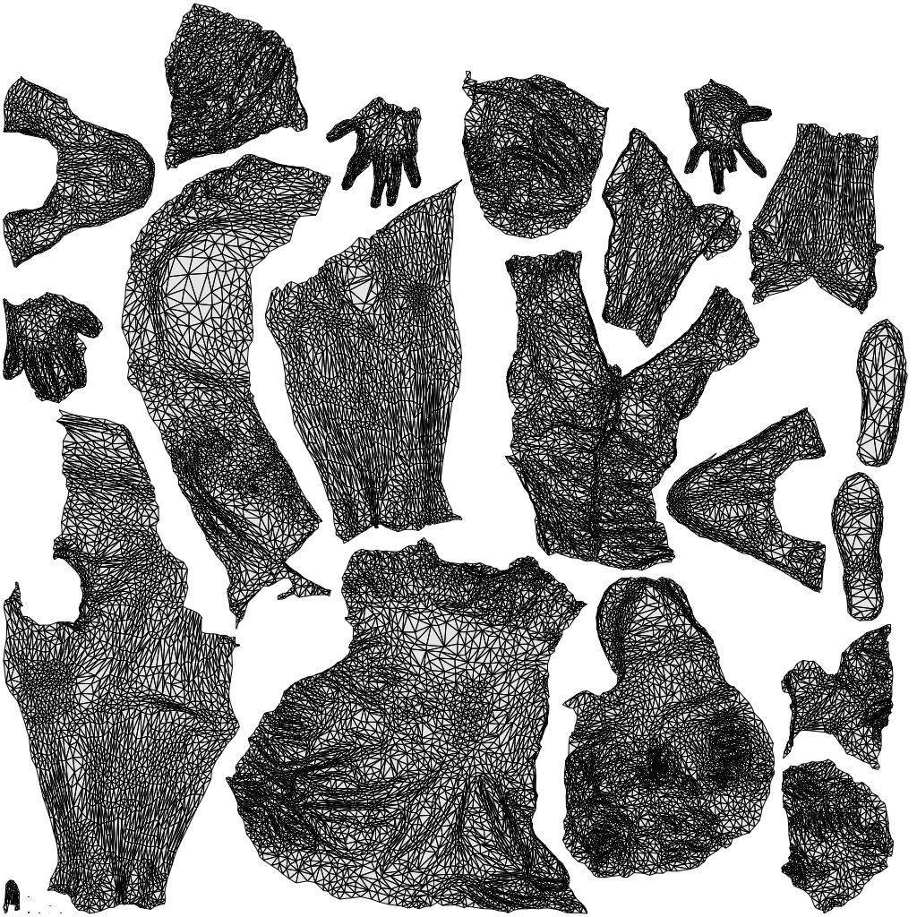 scanned 3D woman business, photogrammetry people for Enscape and V-Ray, wireframe top-down view