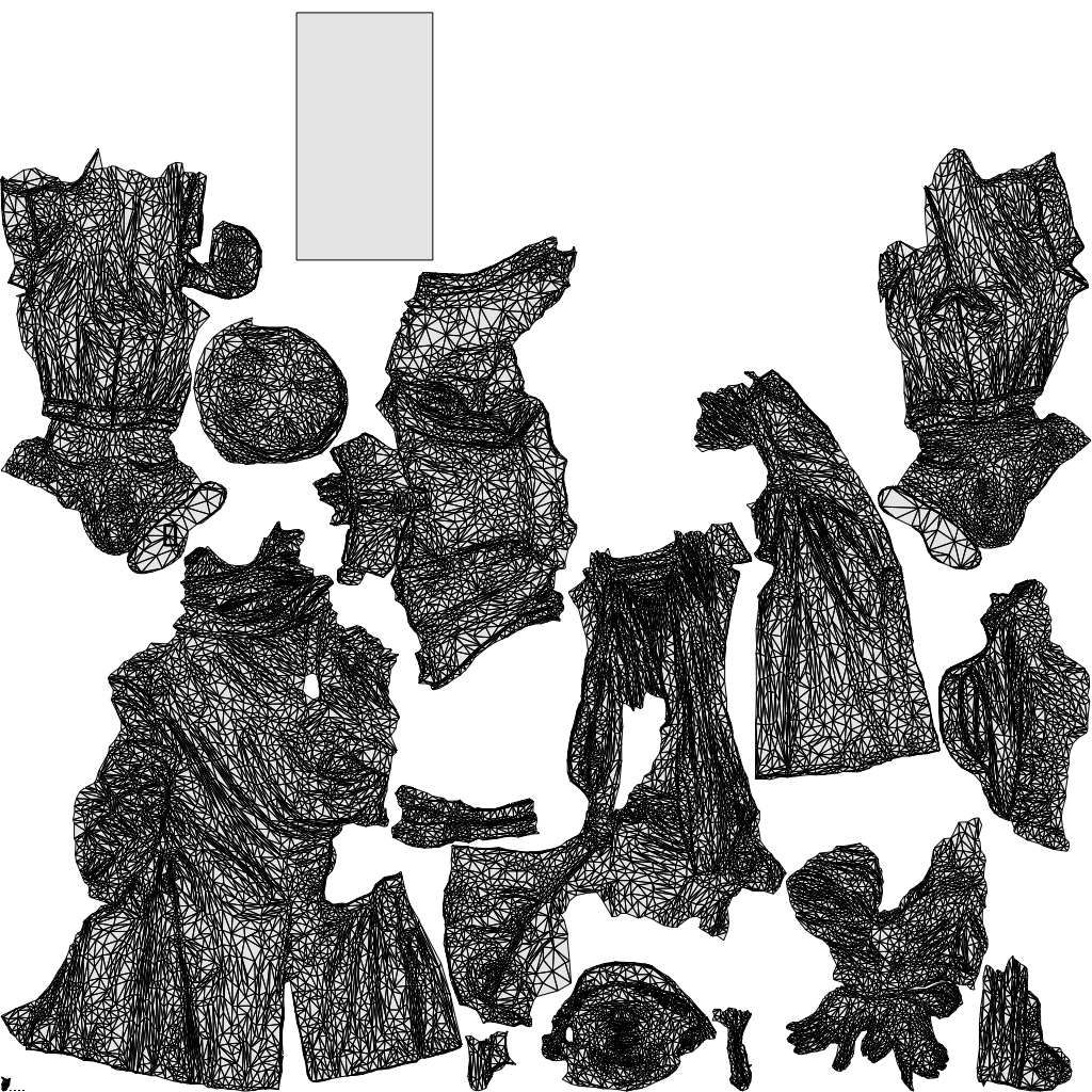 3D people model man casual standing, scanned human for 3ds Max rendering, wireframe top-down view