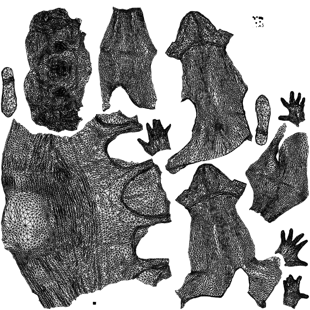 3D people model girl casual kids, scanned human for 3ds Max rendering, wireframe top-down view
