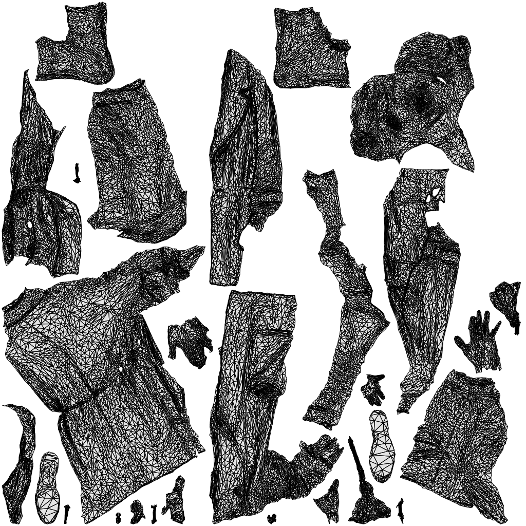 realistic 3D woman casual standing, scanned archviz people for Blender and 3ds Max, wireframe top-down view