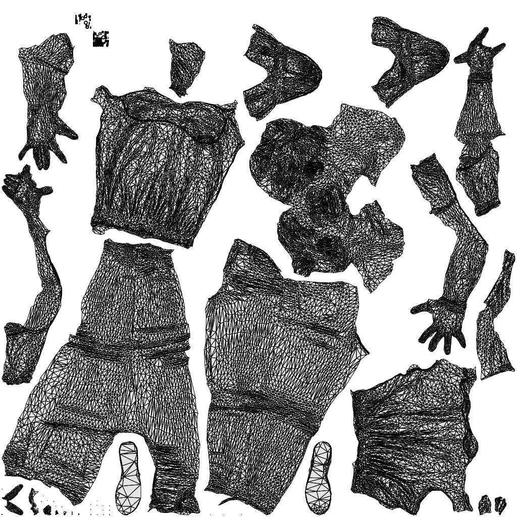 3D scanned woman standing casual, photorealistic archviz people for Enscape and SketchUp, wireframe top-down view