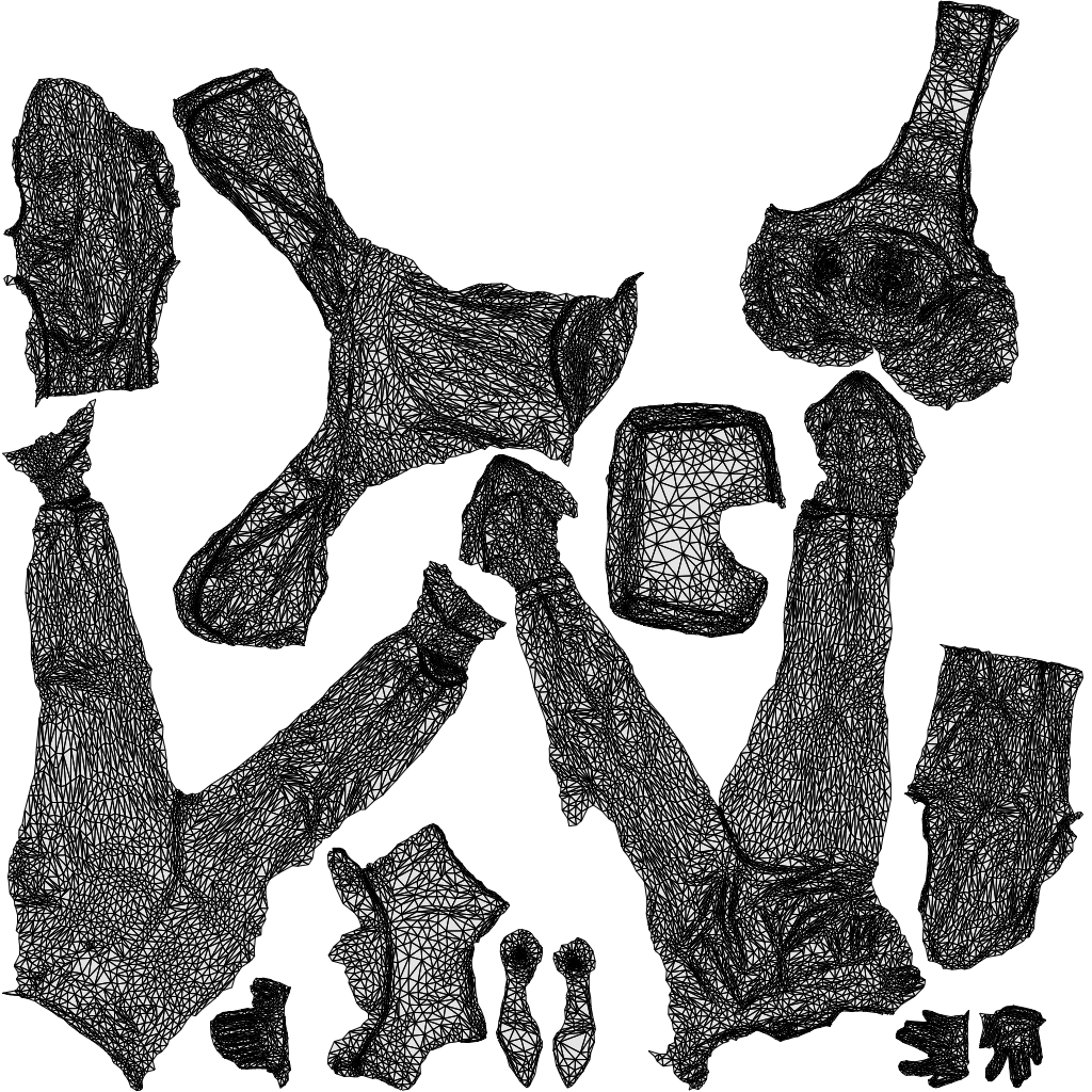3D human model woman business, photogrammetry scanned person for archviz, wireframe top-down view
