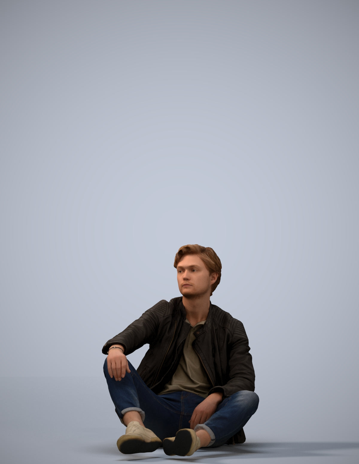 realistic 3D people man casual sitting, render-ready for V-Ray and Corona, FBX OBJ