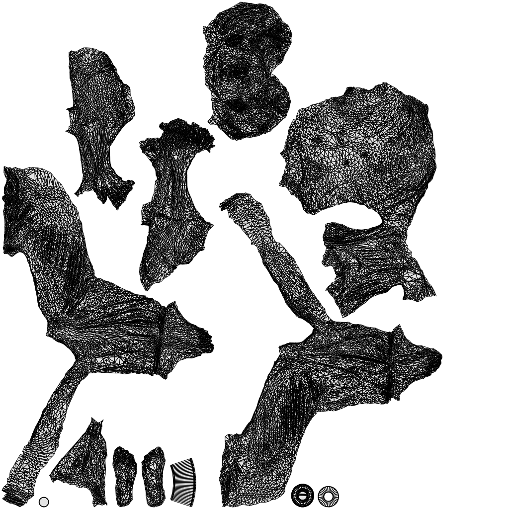 scanned 3D woman mix, photogrammetry people for Enscape and V-Ray, wireframe top-down view