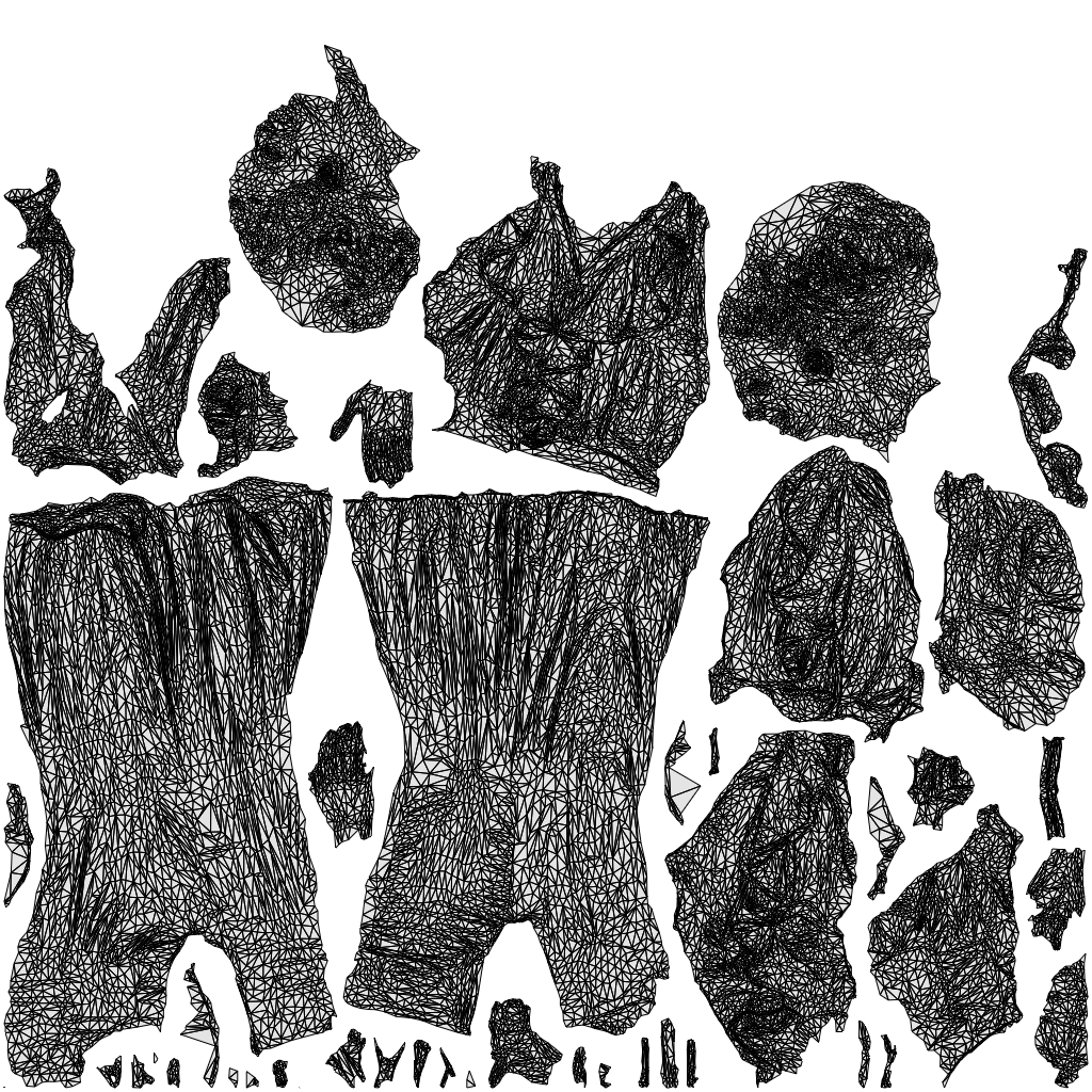 scanned 3D woman casual standing, photogrammetry people for Enscape and V-Ray, wireframe top-down view