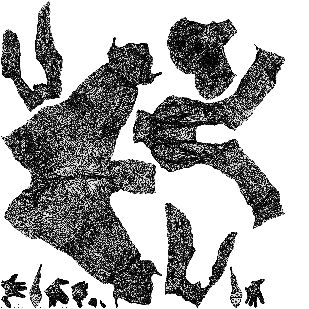 3D people model woman business, scanned human for 3ds Max rendering, wireframe top-down view