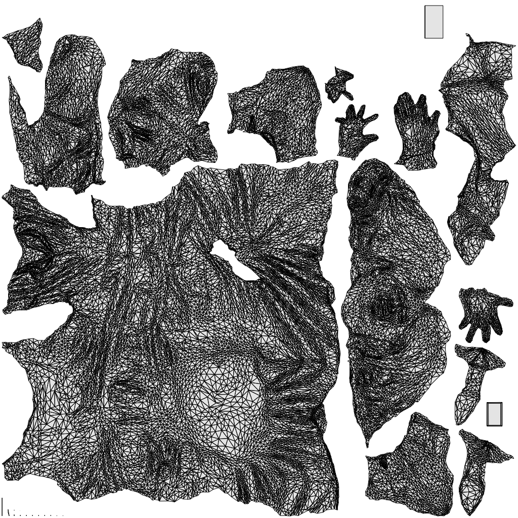 3D scanned woman sitting casual, photorealistic archviz people for Enscape and SketchUp, wireframe top-down view