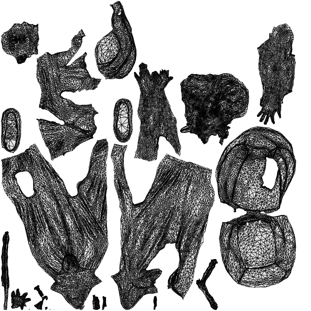 3D people model girl casual shopping, scanned human for 3ds Max rendering, wireframe top-down view