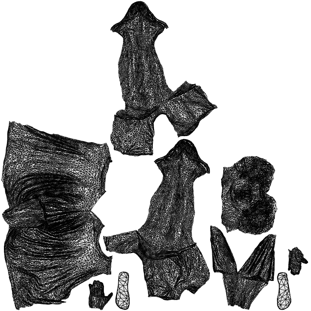 3D scanned man standing casual, photorealistic archviz people for Enscape and SketchUp, wireframe top-down view