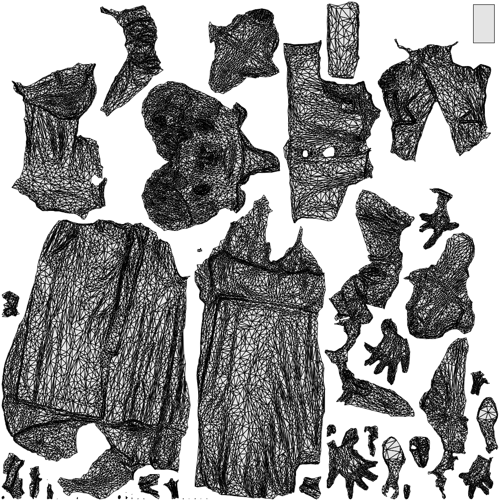 scanned 3D woman business standing, photogrammetry people for Enscape and V-Ray, wireframe top-down view