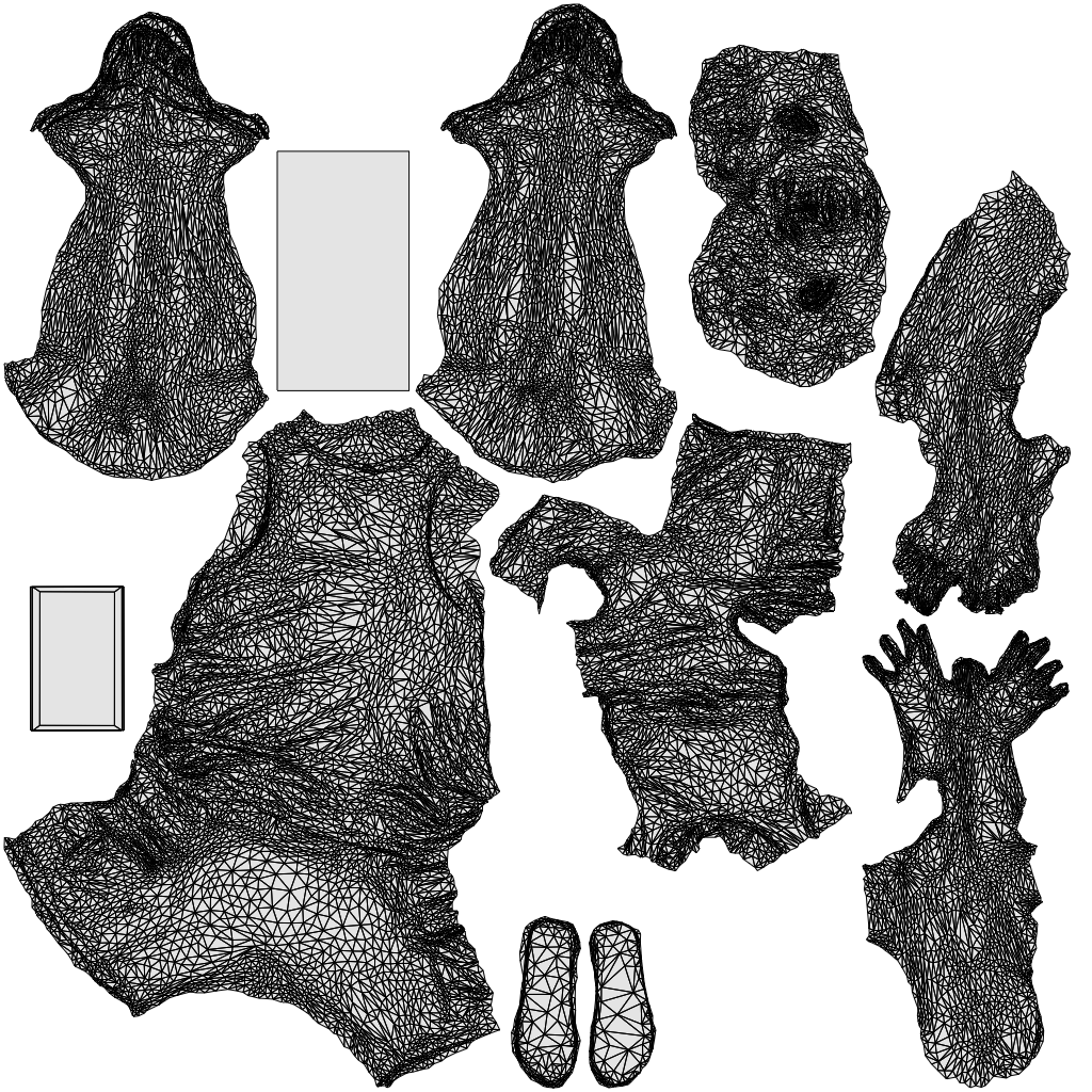 scanned 3D man casual sitting, photogrammetry people for Enscape and V-Ray, wireframe top-down view