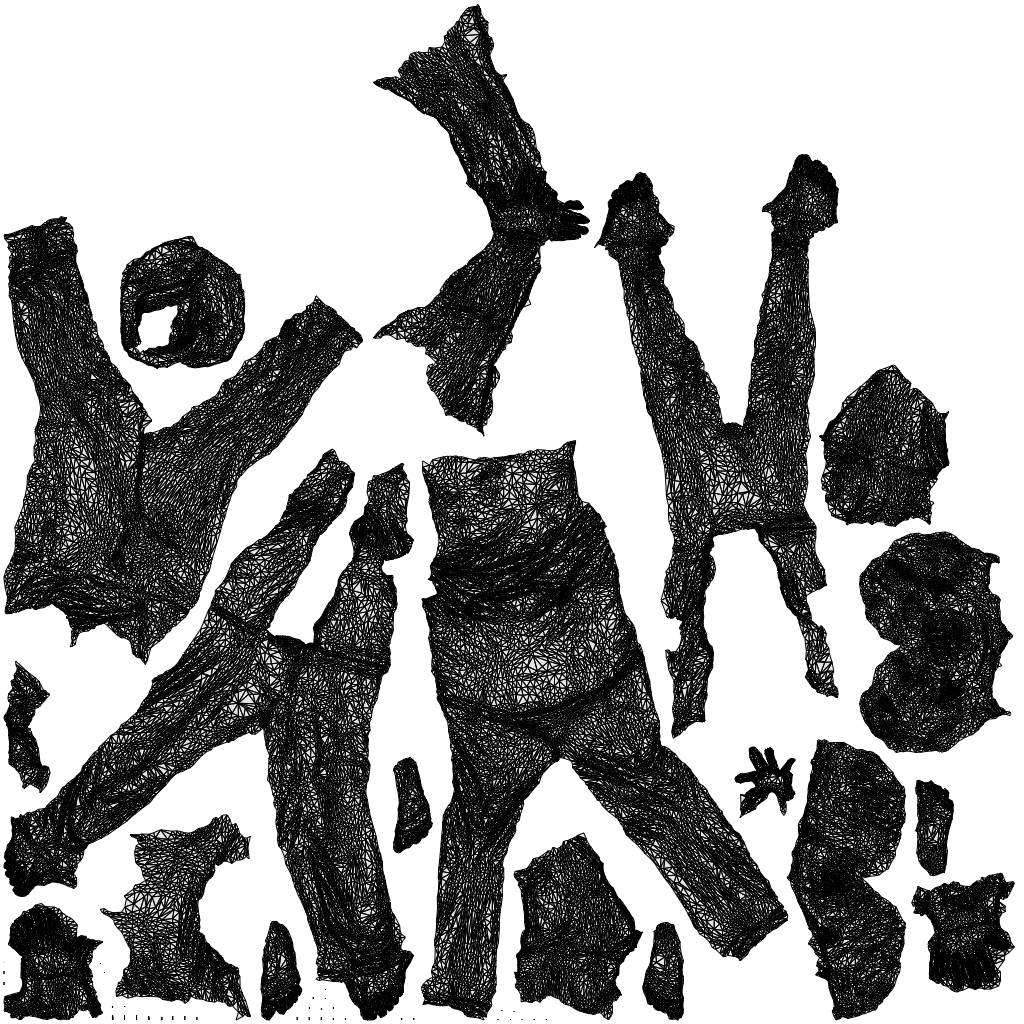 3D human model girl kids, photogrammetry scanned person for archviz, wireframe top-down view