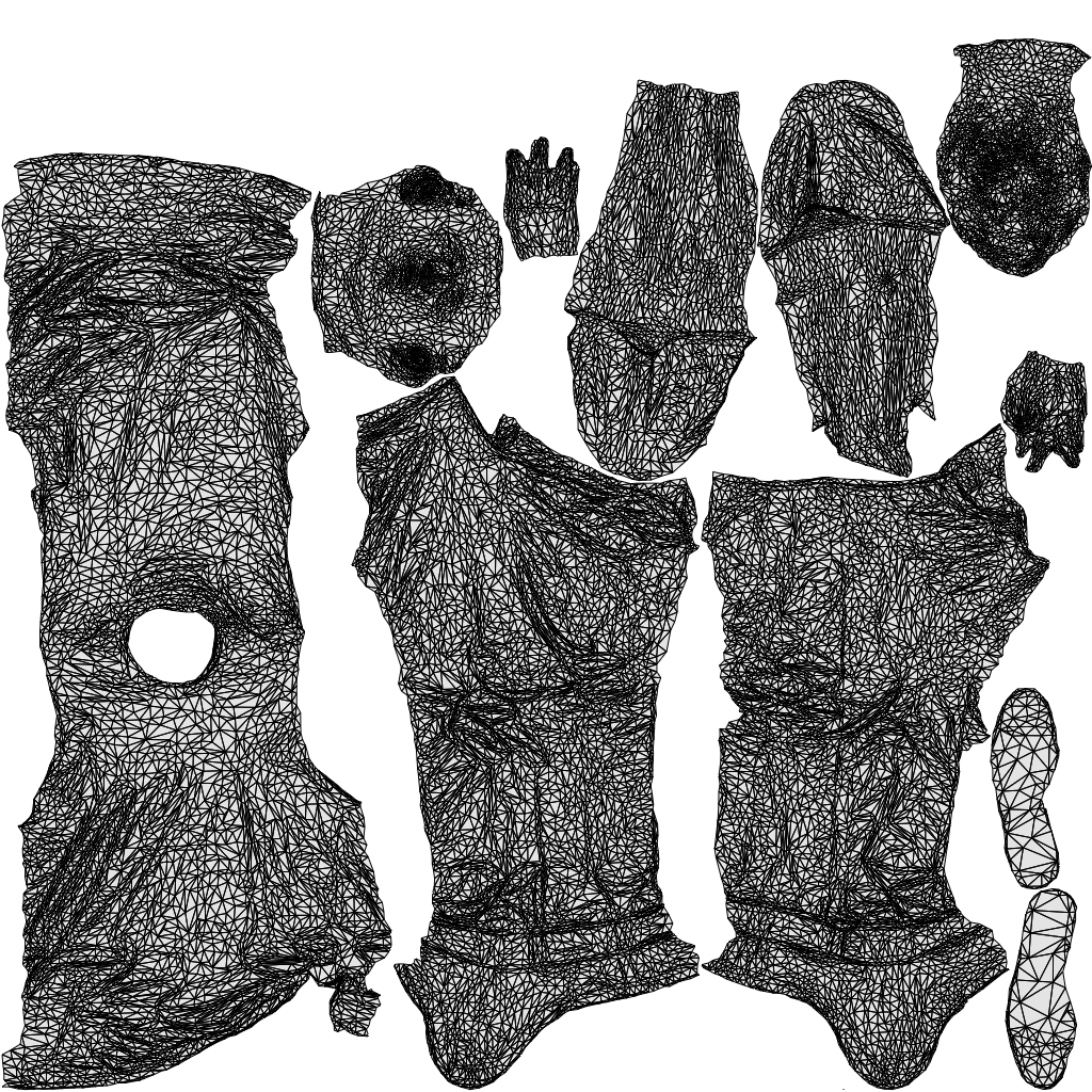 scanned 3D man casual walking, photogrammetry people for Enscape and V-Ray, wireframe top-down view