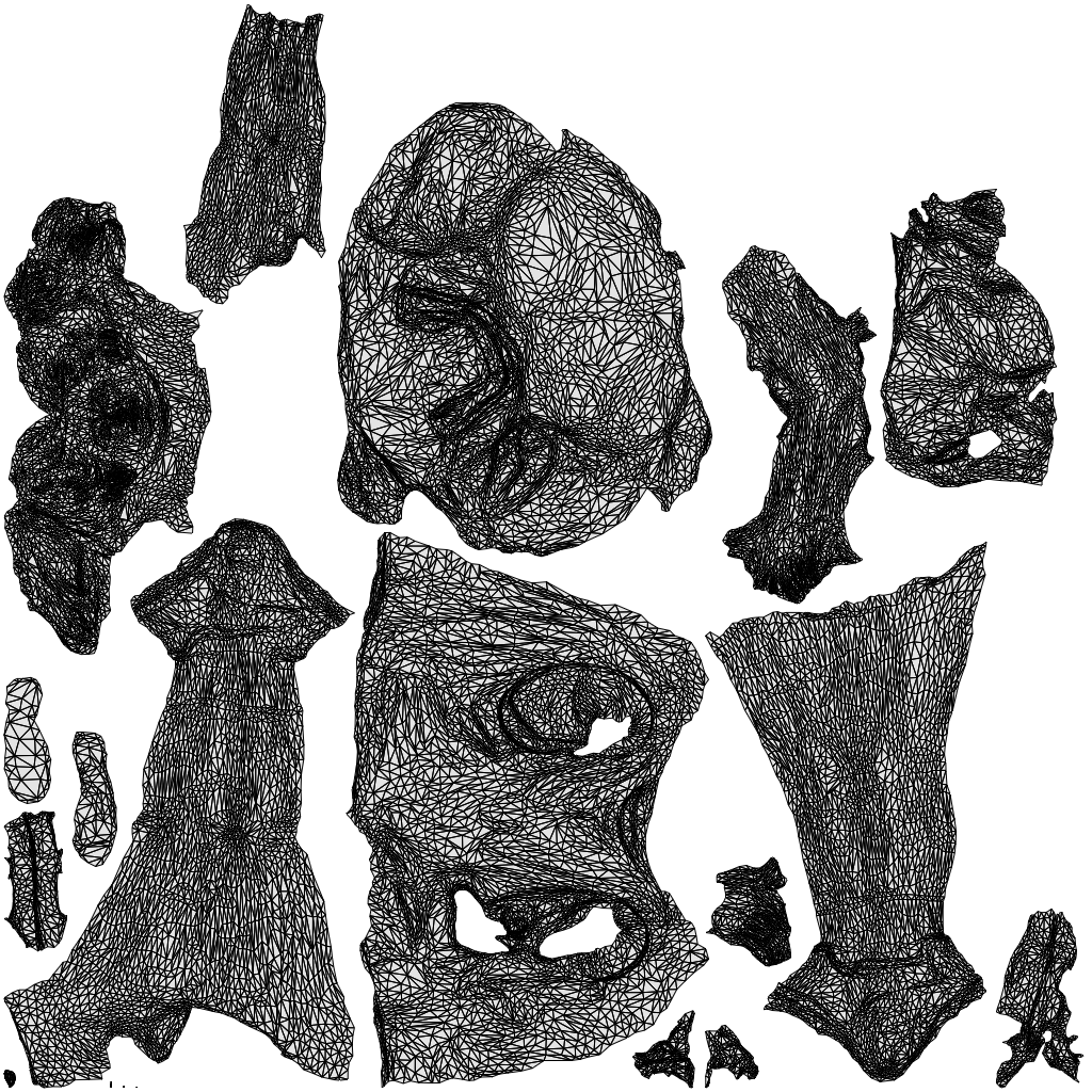 3D human model woman sport, photogrammetry scanned person for archviz, wireframe top-down view