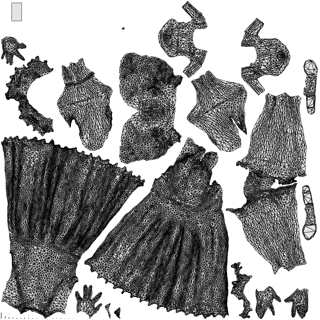 scanned 3D woman formal standing, photogrammetry people for Enscape and V-Ray, wireframe top-down view