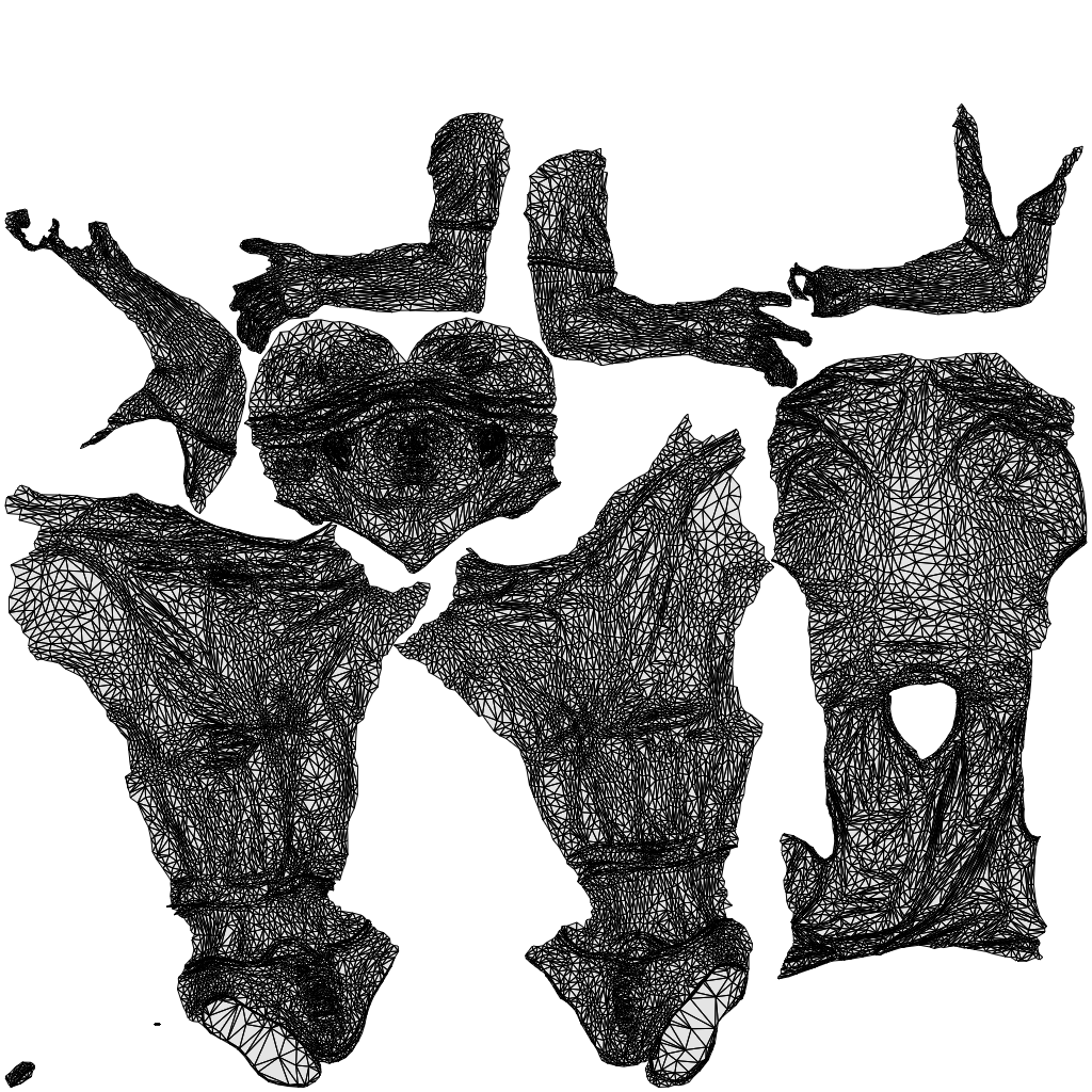 scanned 3D man casual sitting, photogrammetry people for Enscape and V-Ray, wireframe top-down view