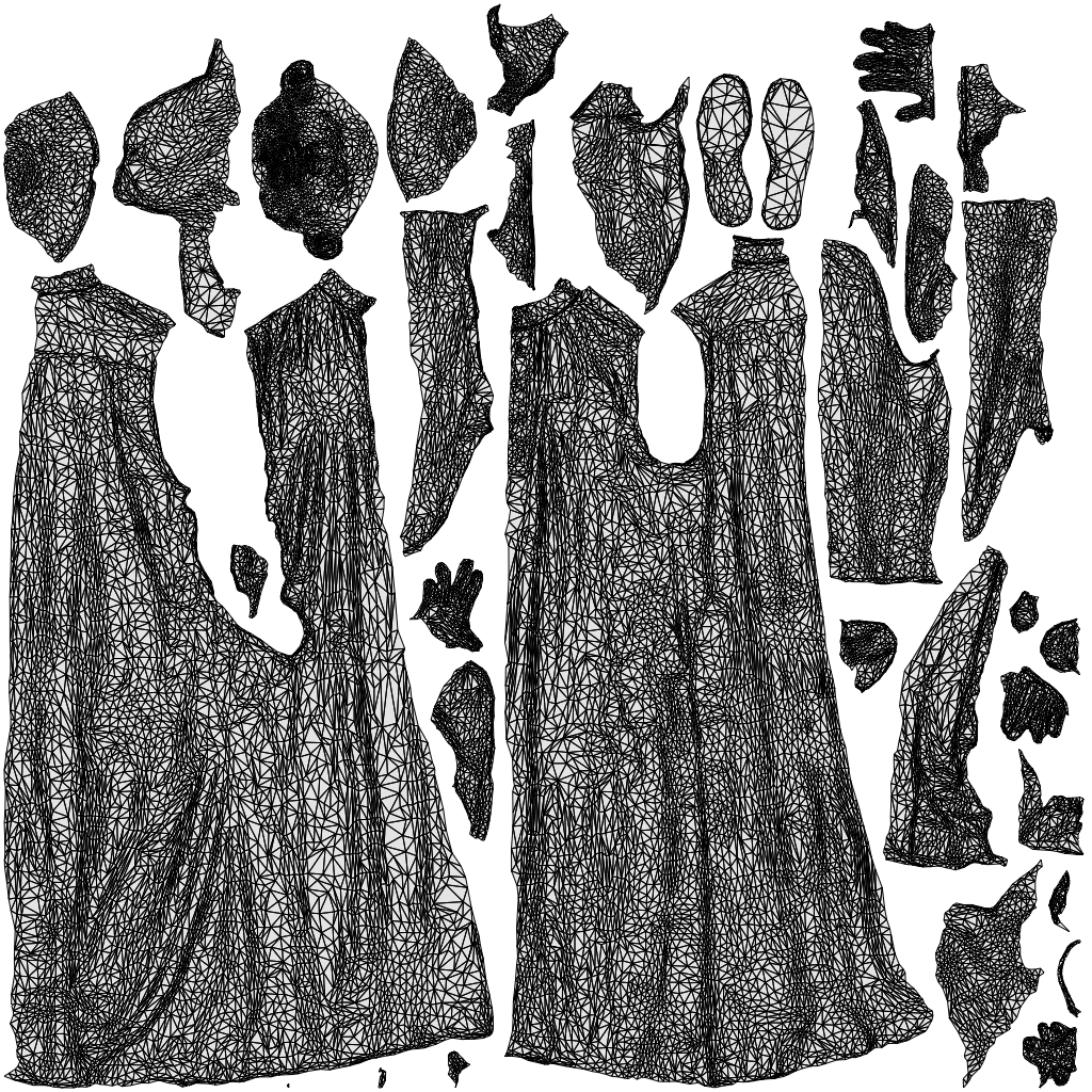 3D people model man walking, scanned human for 3ds Max rendering, wireframe top-down view
