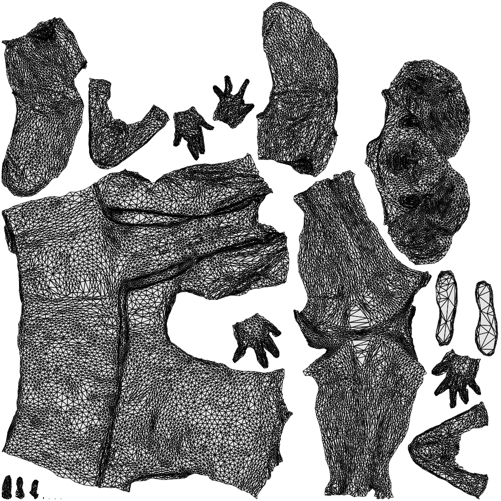 3D human model woman business standing, photogrammetry scanned person for archviz, wireframe top-down view