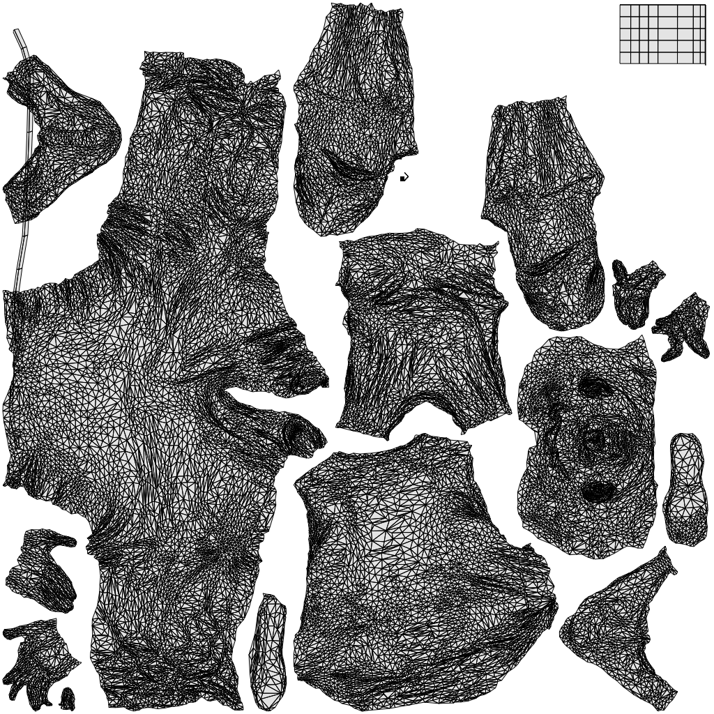 realistic 3D people senior man casual sitting, render-ready for V-Ray and Corona, FBX OBJ, wireframe top-down view
