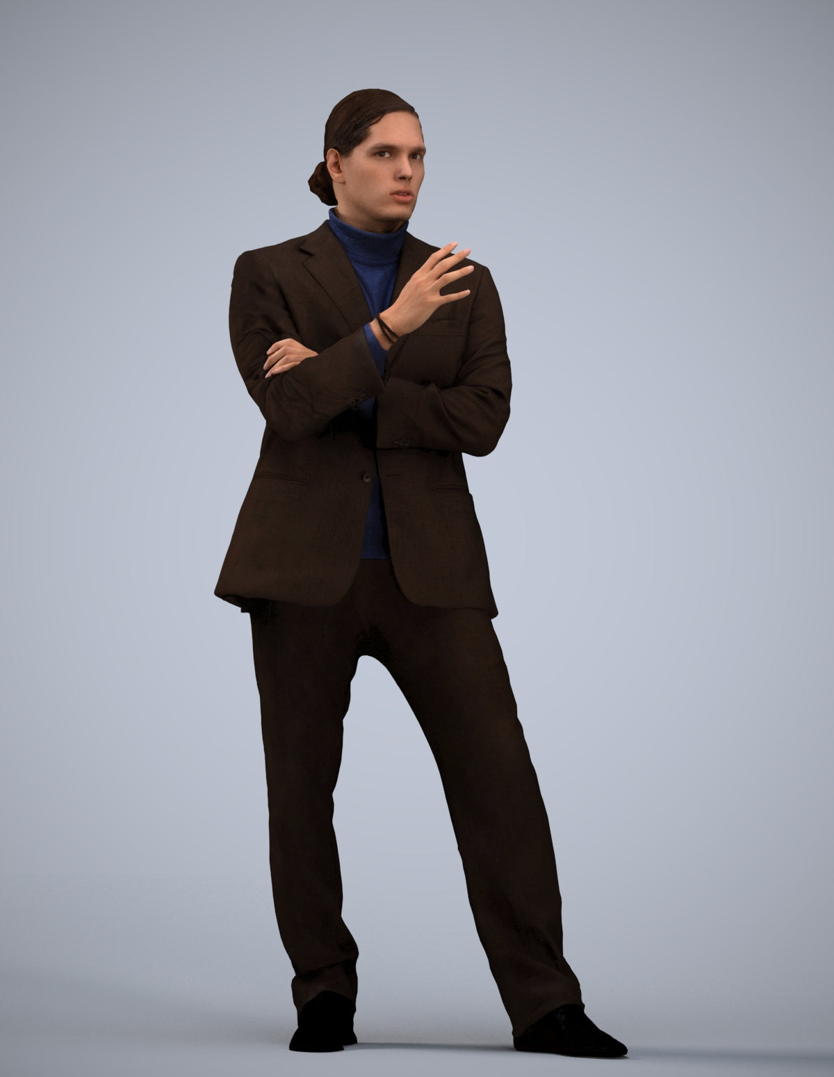scanned 3D man business, photogrammetry people for Enscape and V-Ray