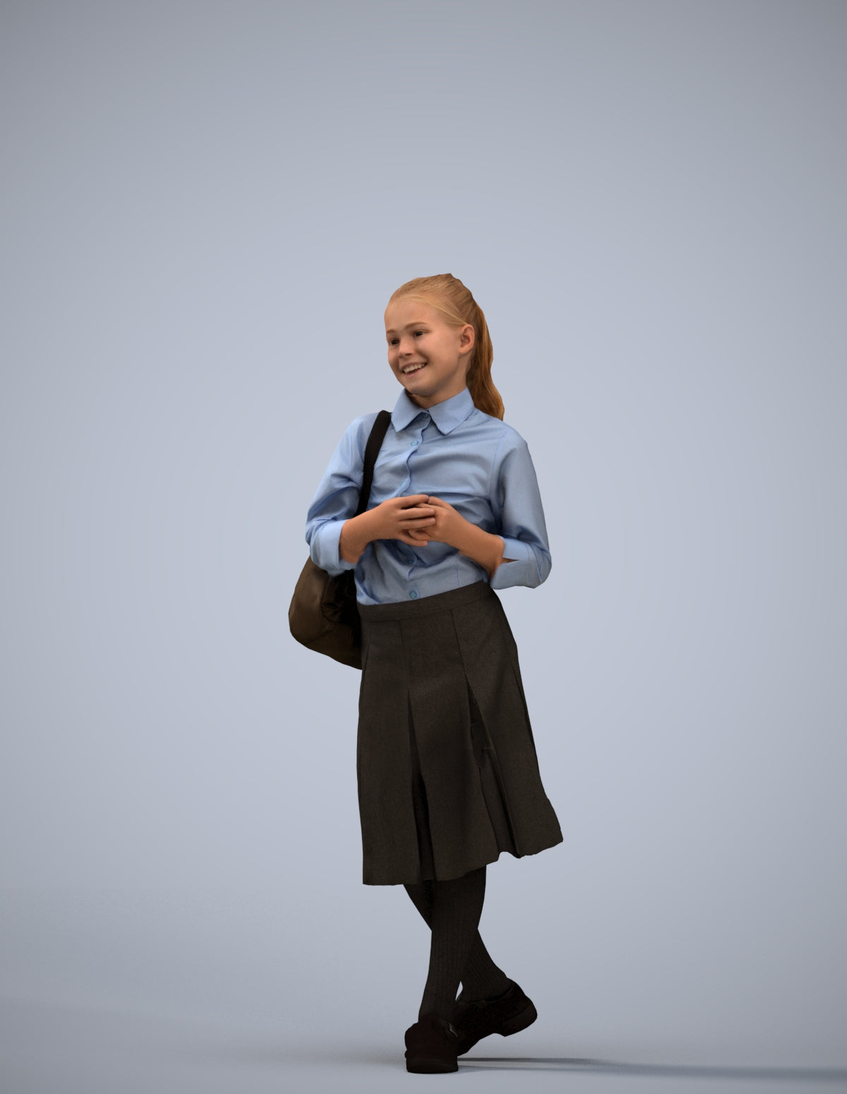 3D human model girl kids, photogrammetry scanned person for archviz