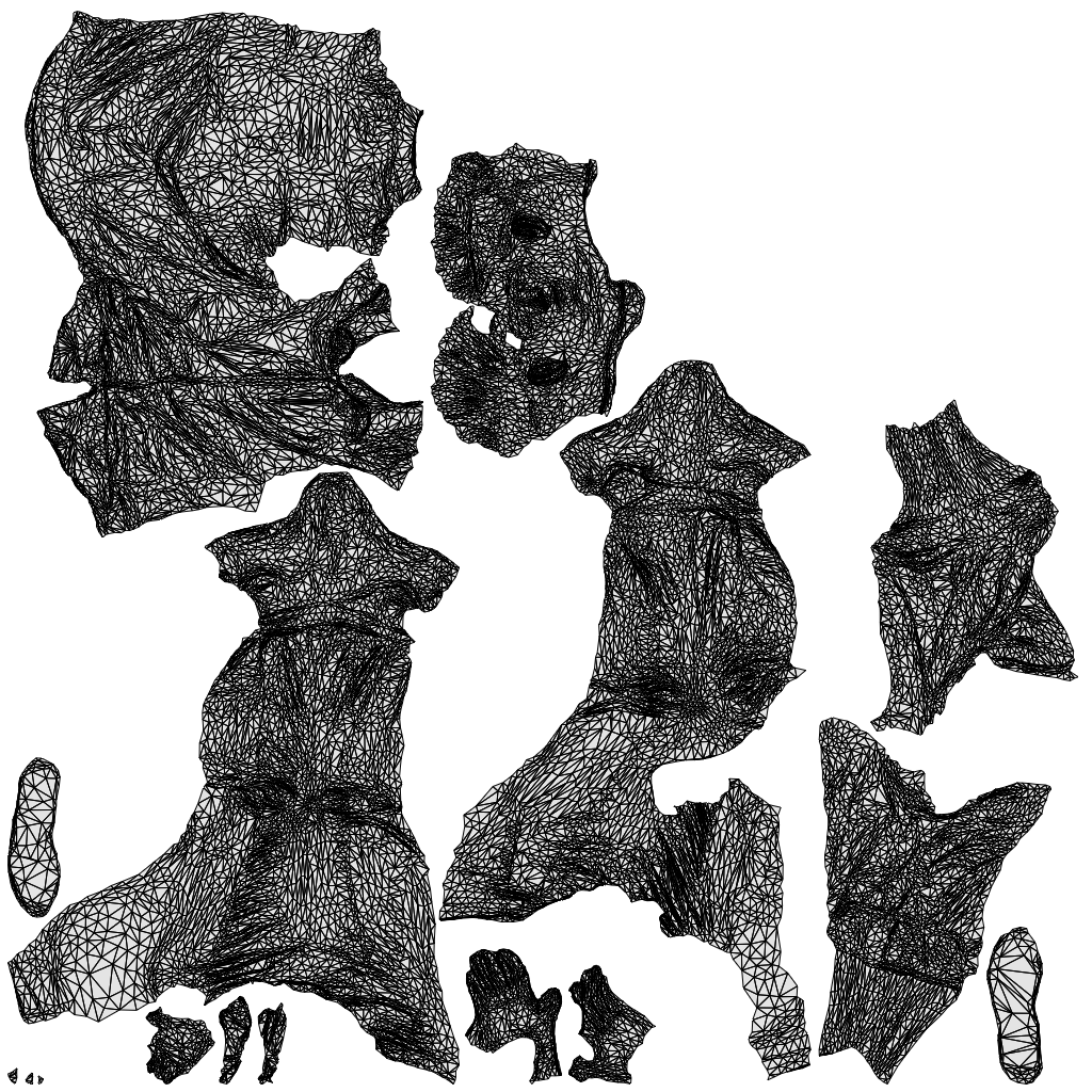 3D people model man casual sitting, scanned human for 3ds Max rendering, wireframe top-down view