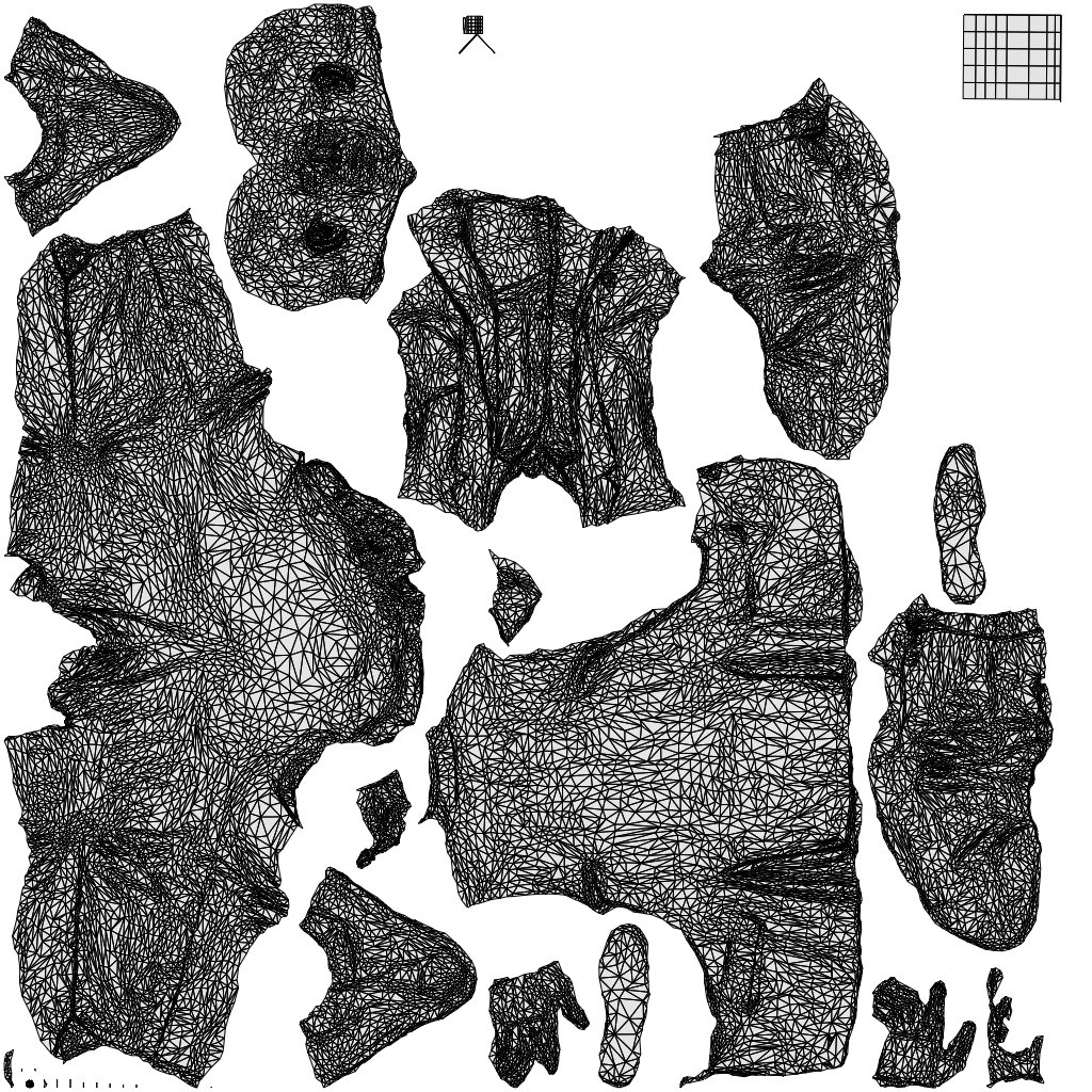 scanned 3D senior man business sitting, photogrammetry people for Enscape and V-Ray, wireframe top-down view