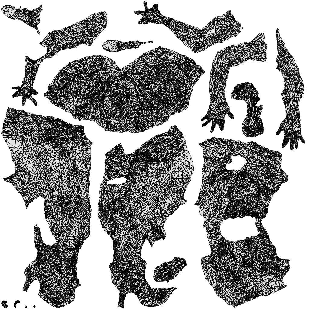 3D people model woman casual sitting, scanned human for 3ds Max rendering, wireframe top-down view