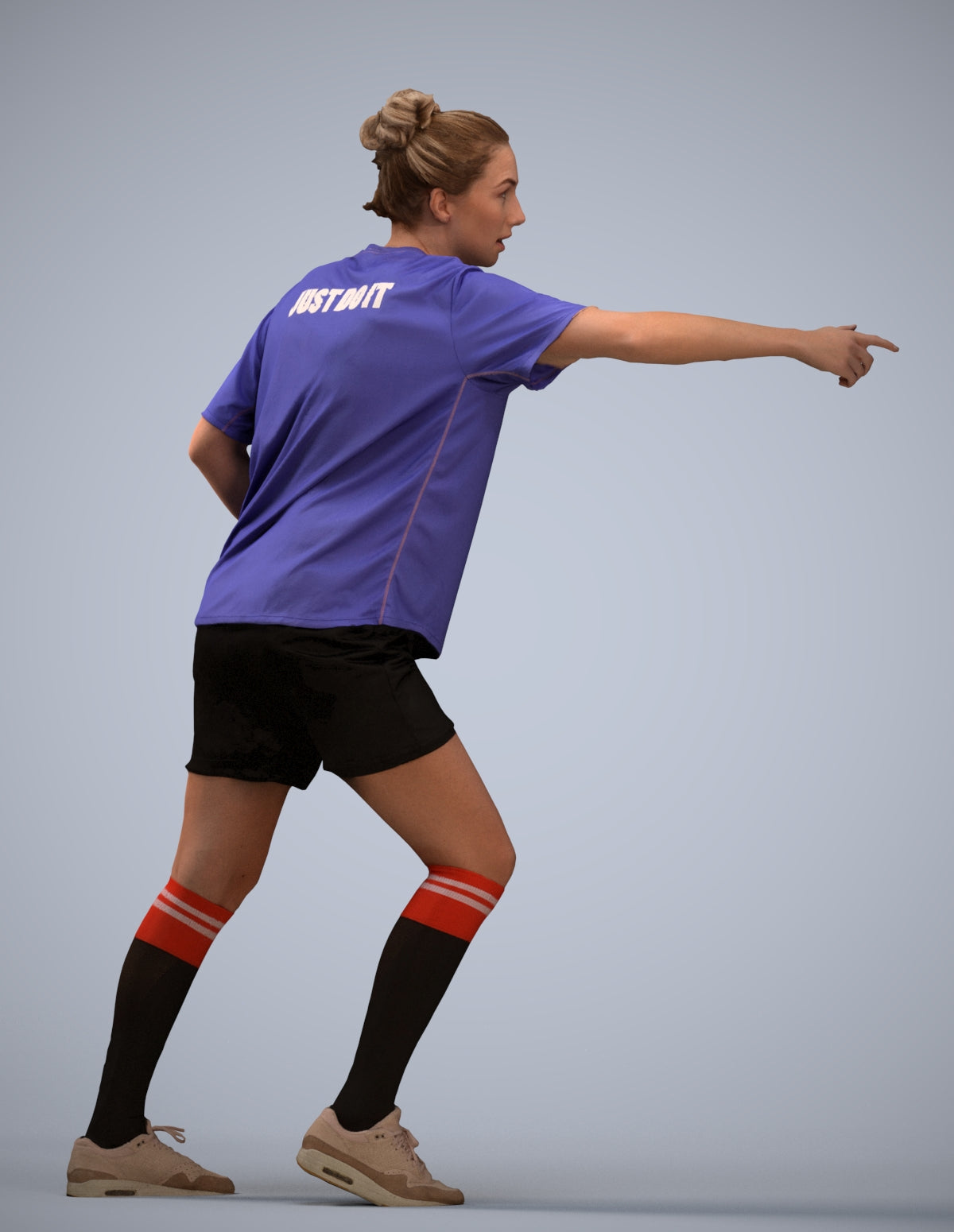 scanned 3D woman sport, photogrammetry people for Enscape and V-Ray