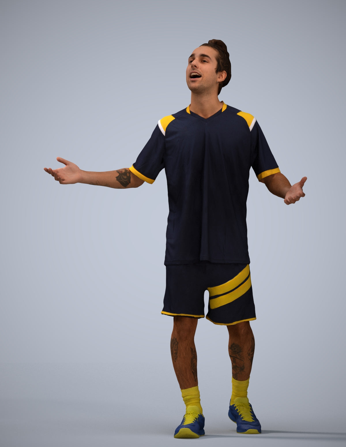 realistic 3D human man sport, archviz people FBX OBJ for Blender