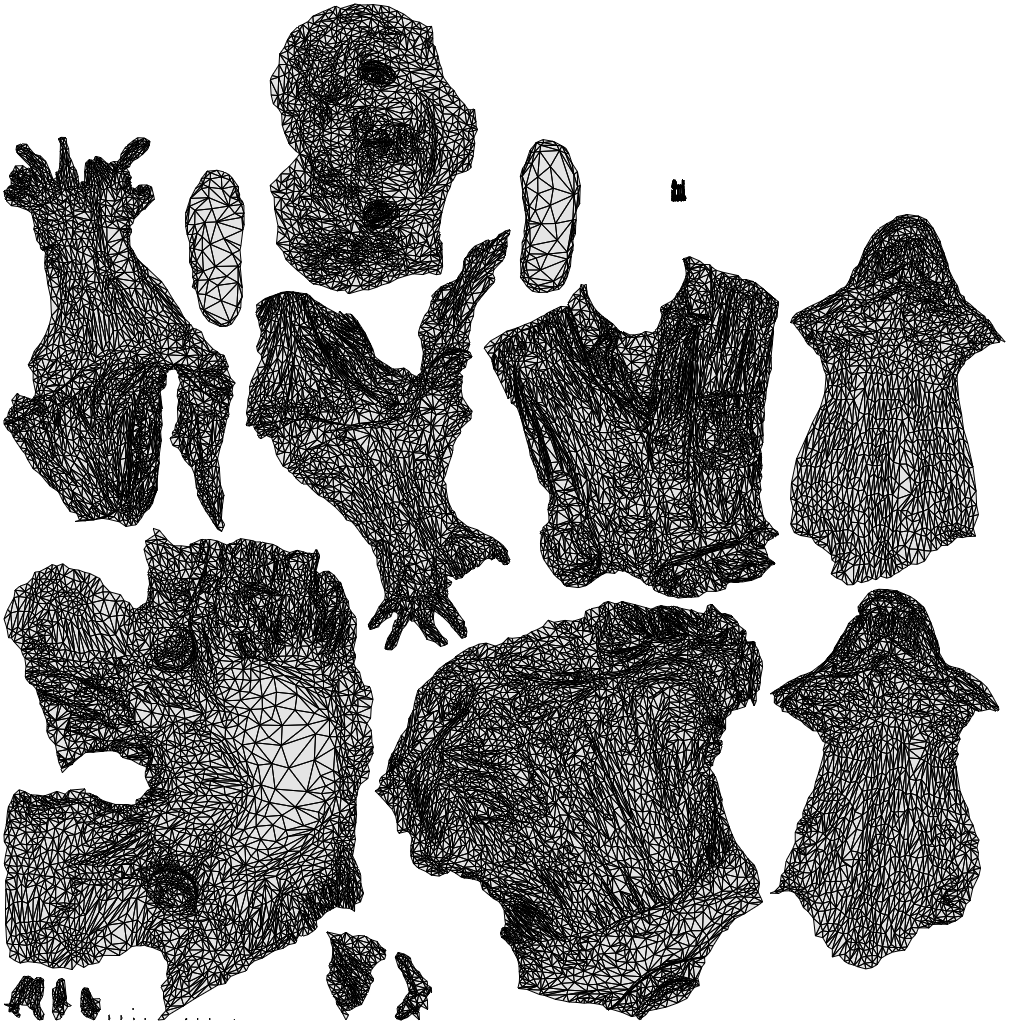 3D human model man casual sitting, photogrammetry scanned person for archviz, wireframe top-down view