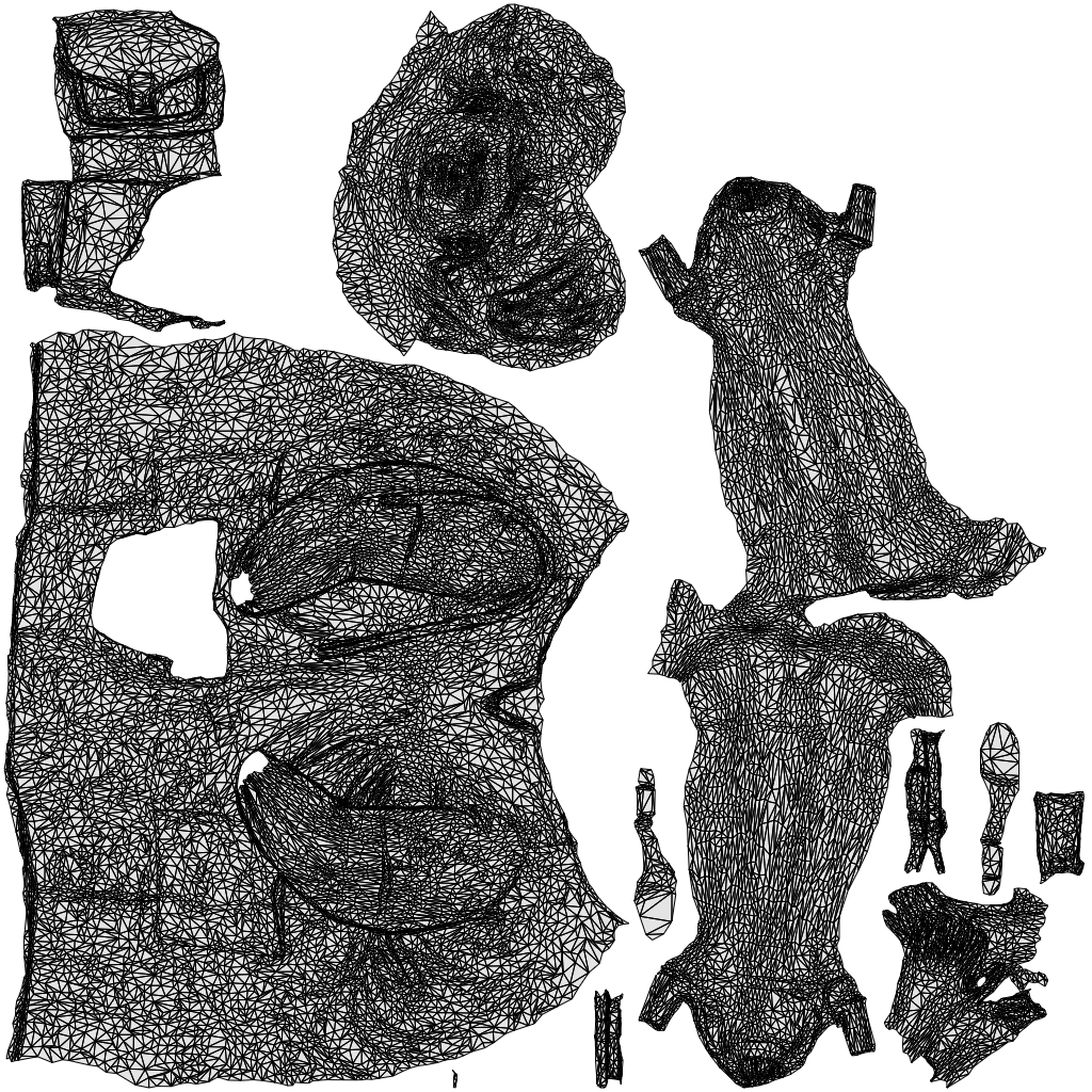 scanned 3D woman business standing, photogrammetry people for Enscape and V-Ray, wireframe top-down view