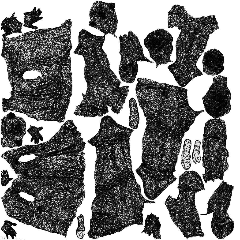 3D people model woman casual couple, scanned human for 3ds Max rendering, wireframe top-down view
