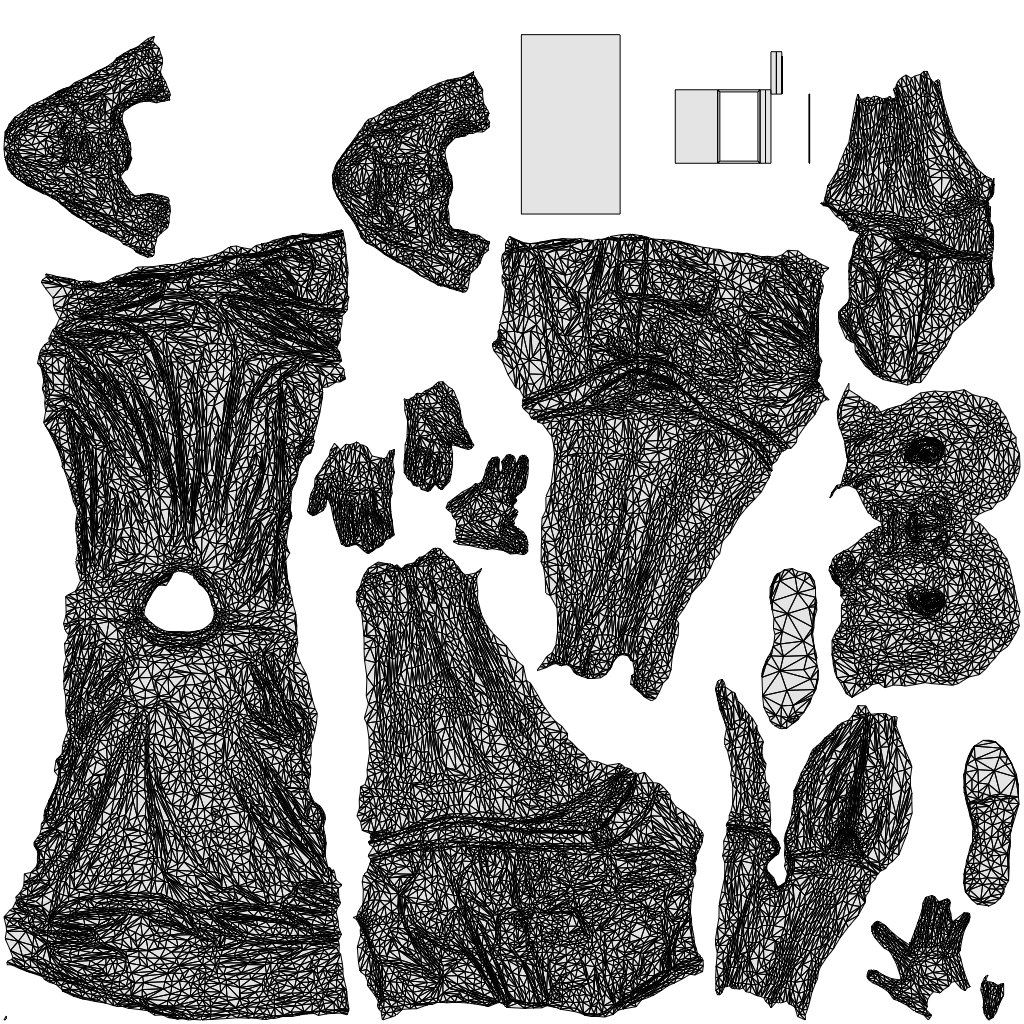 scanned 3D senior man casual walking, photogrammetry people for Enscape and V-Ray, wireframe top-down view