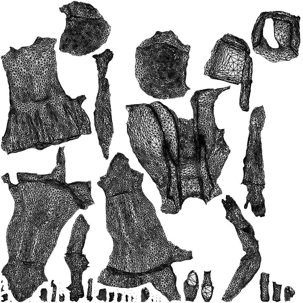 realistic 3D woman business standing, scanned archviz people for Blender and 3ds Max, wireframe top-down view