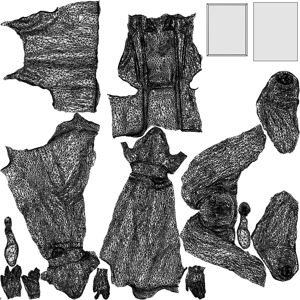 3D human model woman business, photogrammetry scanned person for archviz, wireframe top-down view