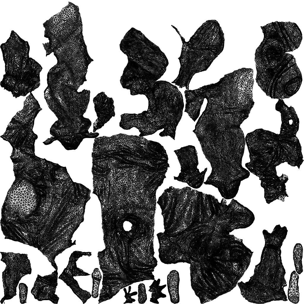 scanned 3D girl kids, photogrammetry people for Enscape and V-Ray, wireframe top-down view