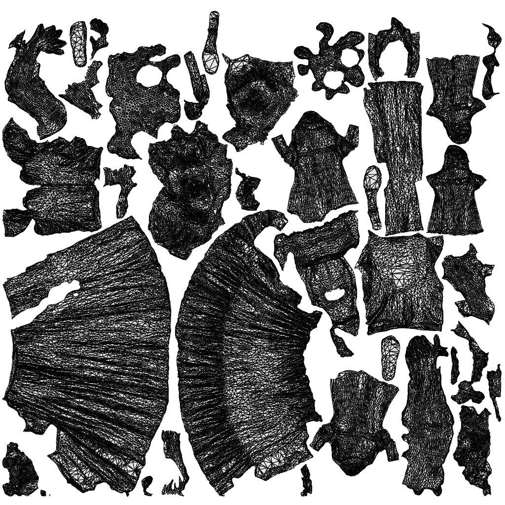 3D people model girl casual kids, scanned human for 3ds Max rendering, wireframe top-down view