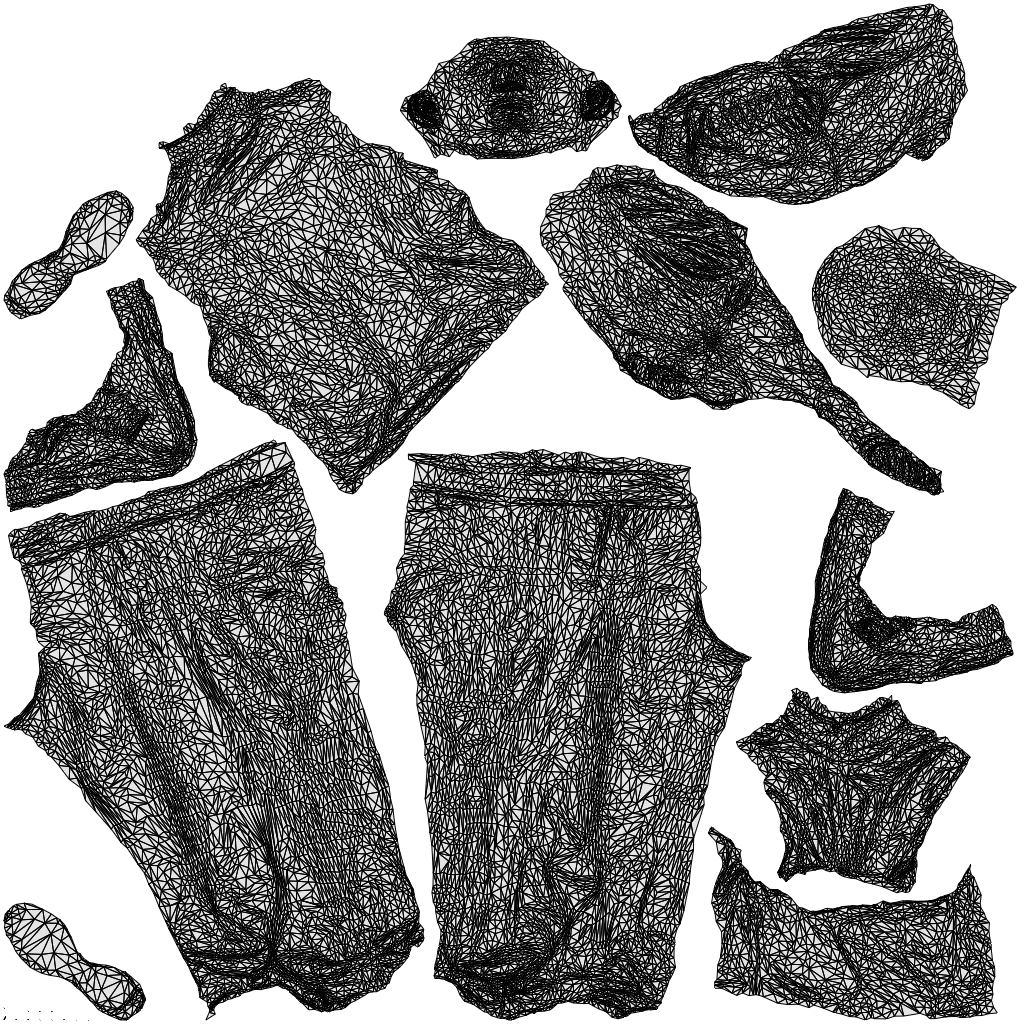 scanned 3D man standing, photogrammetry people for Enscape and V-Ray, wireframe top-down view