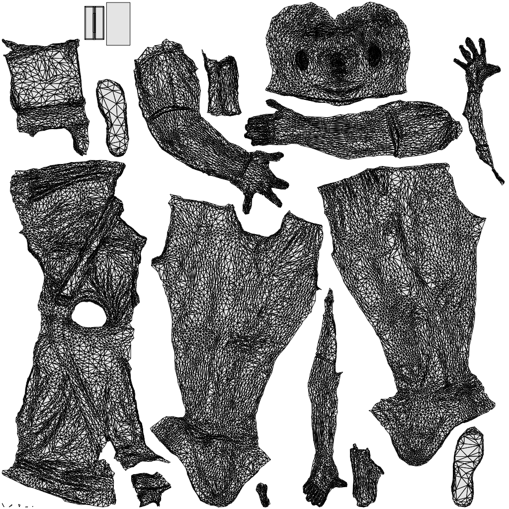 realistic 3D boy casual kids, scanned archviz people for Blender and 3ds Max, wireframe top-down view