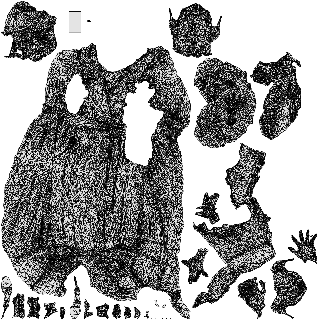 scanned 3D woman business standing, photogrammetry people for Enscape and V-Ray, wireframe top-down view