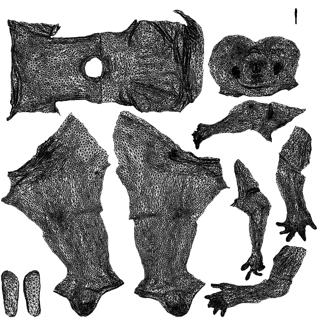 3D human model man casual sitting, photogrammetry scanned person for archviz, wireframe top-down view