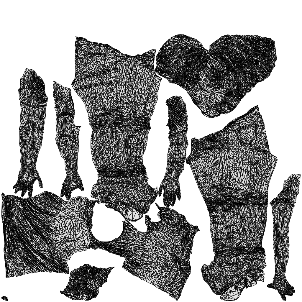 scanned 3D woman casual standing, photogrammetry people for Enscape and V-Ray, wireframe top-down view