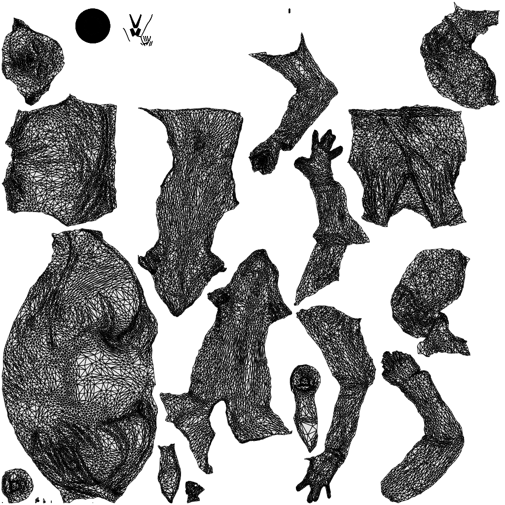 scanned 3D woman casual sitting, photogrammetry people for Enscape and V-Ray, wireframe top-down view