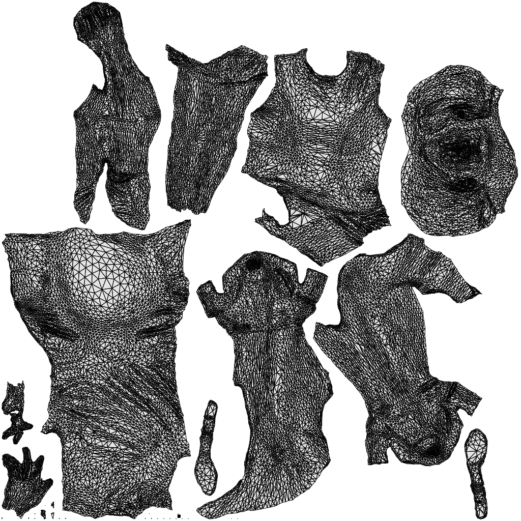 realistic 3D woman sitting, scanned archviz people for Blender and 3ds Max, wireframe top-down view