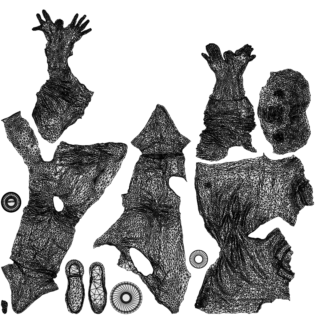 scanned 3D man casual sitting, photogrammetry people for Enscape and V-Ray, wireframe top-down view