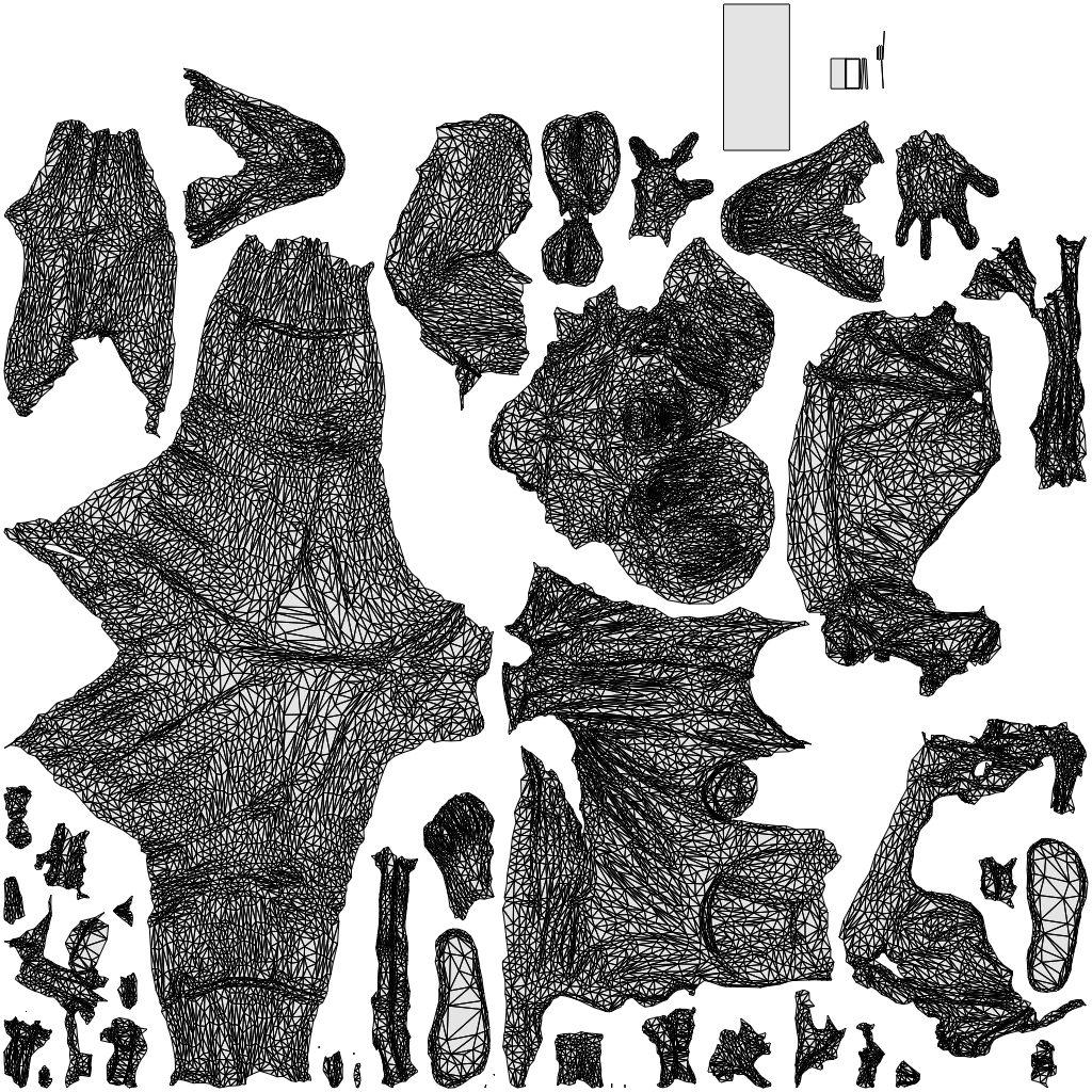 3D scanned senior woman standing, photorealistic archviz people for Enscape and SketchUp, wireframe top-down view