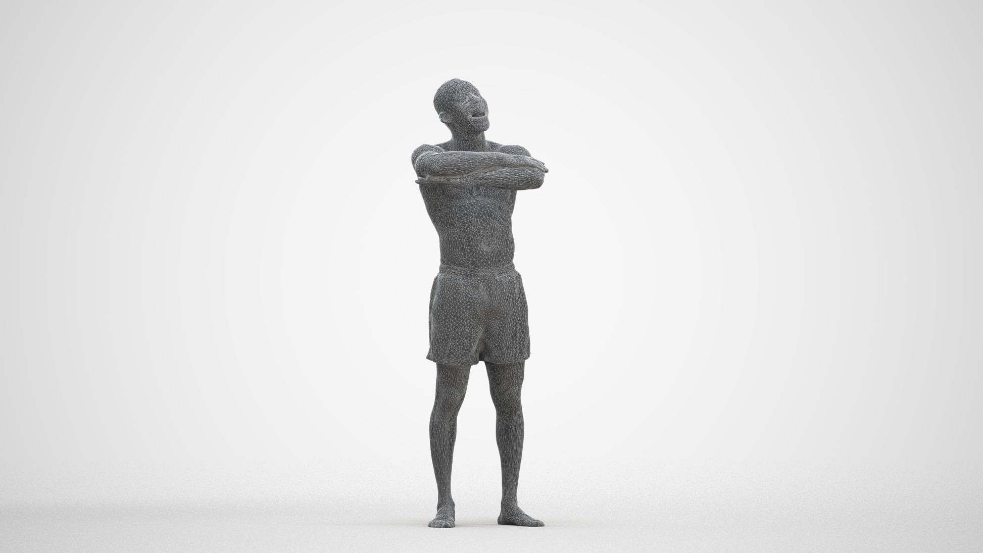 realistic 3D people man pool, render-ready for V-Ray and Corona, FBX OBJ, three-quarter front view render