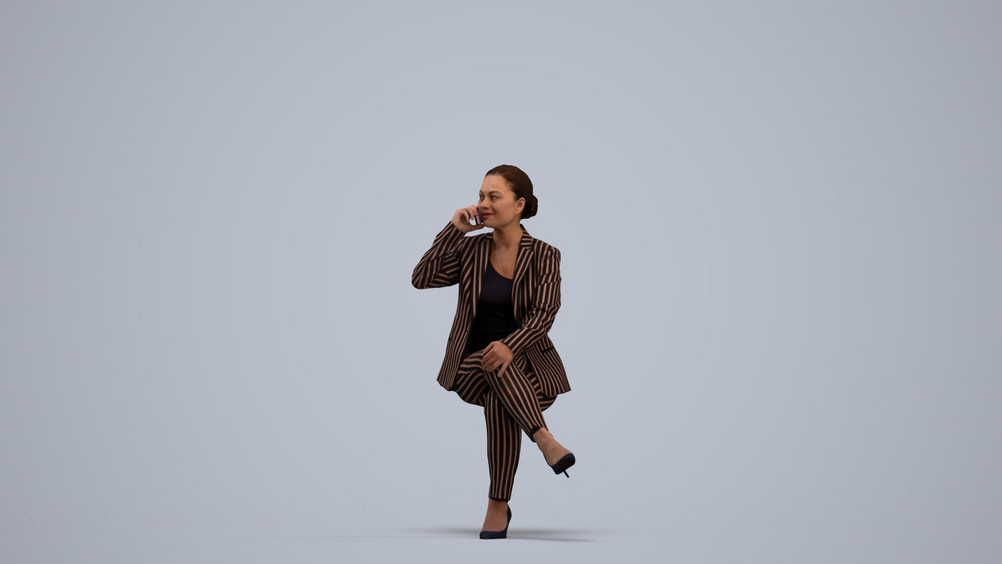 photogrammetry 3D woman business, realistic human model archviz FBX, standing pose render