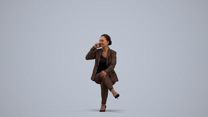 photogrammetry 3D woman business, realistic human model archviz FBX, standing pose render